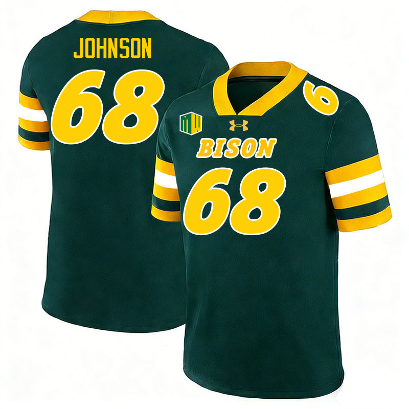 North Dakota State Bison #68 Zack Johnson College Football Jerseys,Uniforms-Green